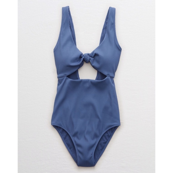 🆕 Aerie ribbed knot one piece swim suit 💙 - Picture 3 of 11